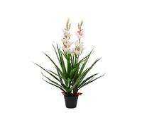 vidaXL Plante artificielle Orchidée Cymbidium avec pot 100 cm Vert