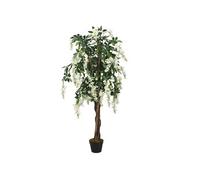 Kunstplant wisteria 840 bladeren 120 cm groen en wit359007