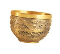 Kuntesetty Bol Feng Shui, Bol à Offrandes Décoratif En Laiton Aux Détails Finement Sculptés, Centre de Table En Relief pour écrivain, Dragon Phénix