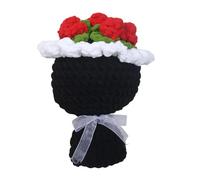 Kuntesetty Bouquet de Fleurs Tricotées, Cadeau de Saint-Valentin, Cadeau pour Une Mère (de La Part de Sa Fille Ou de Son Fils), Anniversaire, Fête Des Professeur, Noir