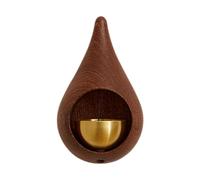 Kuntesetty Carillon de Porte Clochette D'Accueil Sonnette En Bois Avertisseur de Passage Carillon à Vent Forme de Goutte D'Eau Raffinée Adapté pour Cadeaux de Cr, Couleur Foncée