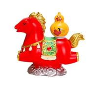 Kuntesetty Cheval Figurine Résine Miniature Ornement Cheval Statue Animale Créative Décor Tabletop pour Collection Cadeau Maison Bureau 7.3cmx4cmx7.5cm Adapté, Rouge Jaune