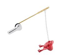 Kuntesetty Ensemble de Levier de Chasse D'eau avec Levier avant Universel de Remplacement et Poignée Latérale En Laiton Robuste, Levier Latéral pour Montage, Argent