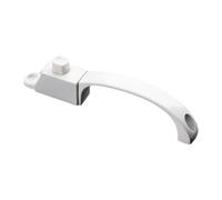 Kuntesetty Loquet à Bouton Poussoir Poignée de Porte Moustiquaire Verrou de Sécurité Accessoire de Fenêtre avec Finition Peinte Élégante Adapté pour Portes et Fe, Blanc