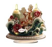 Kuntesetty Ornement de Noël 2D En Acrylique, Collection D'œuvres D'art, Décorations pour Centre de Table, Bibliothèque, Bureau, Salon, Table, 21 Cm de Largeur