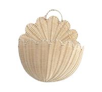 Kuntesetty Panier Mural Suspendu Corbeille de Rangement Organisateur Tressé Support Mural en Rotin D'Imitation Fait Main Adapté pour Le Salon La Cuisine La Sall, XS