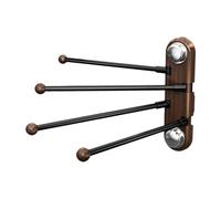 Kuntesetty Porte-Serviettes Mural avec Bras Rotatifs Support de Serviette Pliable à Quatre Barres Porte-Serviette avec Fixation Ventouse en Métal et PP Suspensio, Noir