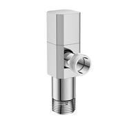 Kuntesetty Robinet D'Arrêt D'Angle Vanne de Coupure Robinet D'Équerre et Vanne pour Évier En Laiton Massif Chromé avec Commande Adapté pour La Cuis, A