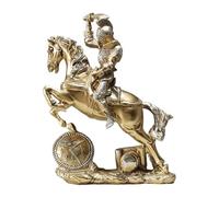 Kuntesetty Statue Chevalier Résine Médiévale Figurine Ornement Retro Sculpture Résine Convient pour Collection Historique Salon Bureau Bibliothèque, 19x7x25cm