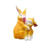 Kuntesetty Statuette Décorative de Lapin, Sculpture de Lapin En Résine, Figurine de Lapin, Ornement Animalier, Fabrication Soignée, Idéal pour Offrir, Décoration, Jaune