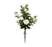 Kuntesetty Tuteur de Camélia D'intérieur et D'extérieur, Fausses Fleurs pour L'aménagement Printanier de Votre Jardin, Blanc