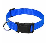 Kuntrona 20 Pcs/lot en Gros en Nylon Collier de Chien Cheap Réglable Colliers de Chien pour Petits Chats Animaux de Compagnie Medium Rouge Bleu Noir Violet, L, Bleu