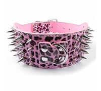 Kuntrona Style 7,6 cm de Large 11 Couleurs à Pointes Clouté Cuir PU Colliers Grand Chien pour Pit Bull, M, Bordeaux