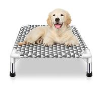 Kuntrust Lit surélevé rafraîchissant pour Chien de Petite Taille - Lit surélevé et Durable avec Pieds en Caoutchouc antidérapant, Tissu Double Couche (Taille S)