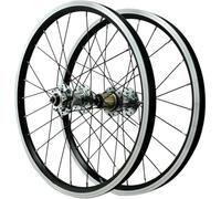 KUNYOS 20 Pouces BMX 406/451 Paire de Roues Double paroi Jantes en Alliage d'aluminium moyeux de Frein à Disque QR Roues Avant et arrière 24H pour vélo de Montagne,Argent,451