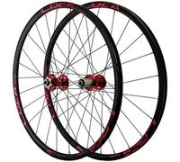 KUNYOS 26 27,5 29 Pouces Ensemble de Roues de VTT Vélo Tout-Terrain Roues à libération Rapide Jante en Alliage Ultra-léger Rayon Plat Moyeu pour Cassette 8-12 Vitesses Frein à Disque,Rouge,26inch
