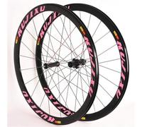 KUNYOS 38Mm Pièces Vélo Jeu De Roues pour Vélo De Course 700C Avant Et Arrière Jantes Double Paroi Alu Roulement Etanche Frein C/V QR 8~11S Volant Cassette,Rose