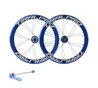 KUNYOS 406 451 Paire De Roues Légère Vélo Pliant BMX Vélo D'Équilibre Kit 20 Pouces Frein À Disque Dégagement Rapide 40Mm Jantes en Aluminium Cassette 8 9 10 11 Vitesses,Bleu,406