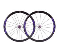 KUNYOS 700C Jeu De Roues De Course en Alliage D'aluminium Jeu De Roues À Blocage Rapide Hauteur De Jante 40/50Mm Freins V/C Moyeux À Roulements Étanches Support Cassette 8-11 Vitesses,Violet,40MM