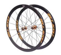 KUNYOS 700C Jeu De Roues De Course en Alliage D'aluminium Jeu De Roues À Blocage Rapide Hauteur De Jante 40/50Mm Freins V/C Moyeux À Roulements Étanches Support Cassette 8-11 Vitesses,d'or,40MM