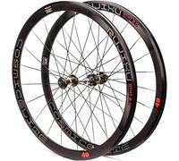 KUNYOS 700C Paire De Roues De Vélo De Route À Double Paroi Jante 40Mm Roue De Vélo À Engrenage Fixe 1,37 × 24 TPI Moyeu en Fibre De Carbone À Vitesse Unique Roulement Scellé Roue De Vélo,A