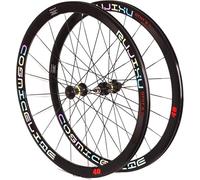 KUNYOS 700C Paire De Roues De Vélo De Route À Double Paroi Jante 40Mm Roue De Vélo À Engrenage Fixe 1,37 × 24 TPI Moyeu en Fibre De Carbone À Vitesse Unique Roulement Scellé Roue De Vélo,B