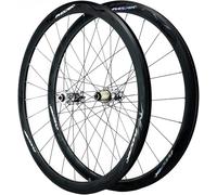 KUNYOS 700C Vélo De Route Paire De Roues Route De Cyclo-Cross Frein À Disque Frein V/C Jante Haute 40MM 7/8/9/10/11/12 Vitesse Roue Libre 24 Trous,Noir,Thru axle