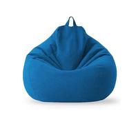 KUNYOS Canapé Pouf rempli de 70cm avec Remplissage, Grand Pouf Paresseux en Coton et Lin, Chaise de Chambre à Coucher, Puf, canapé de détente(Royal blue-70cm)