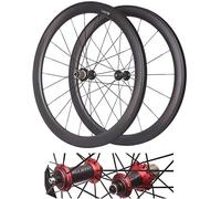 KUNYOS Ensemble De Roues Carbone Tubeless 50 Mm C/V/Frein sur Jante Vélo De Course, Roue Arrière Et Avant 700C, Vélos, Blocage Rapide, Avant 2, Arrière 5 Roulements,Rouge