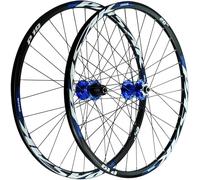 KUNYOS Ensemble De Roues De Mountainbike 26/27.5/29 Pouces, Jantes en Alliage À Double Paroi pour Freins À Disque, Roues MTB, Rayons en Acier Inoxydable 32H, Moyeu HG 7-12 Vitesses,Bleu,27.5inch