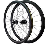 KUNYOS Ensemble De Roues De Vélo De Route en Fibre De Carbone, Rayons À 20/24 Trous, Frein À Disque, Libération Rapide, Roue Libre 7-11 Vitesses, Pneus Adaptés 700C*23C-38C