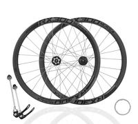 KUNYOS Ensemble de Roues en Fibre de Carbone 700C pour vélo de Route, 35/42 mm, dégagement Rapide, Freins à Disque 100/135 mm, Compatible avec Cassettes HG 8-12 Vitesses, 24 Rayons