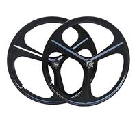 KUNYOS Ensemble De Roues en Magnésium pour VTT 20/24/26/27,5/29 Pouces, Jantes À 3 Rayons, Ensemble De Roues Avant Et Arrière 100X135 Mm pour Freins À Disque 6-9 Vitesses,Noir,27.5inch