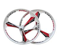 KUNYOS Ensemble De Roues en Magnésium pour VTT 20/24/26/27,5/29 Pouces, Jantes À 3 Rayons, Ensemble De Roues Avant Et Arrière 100X135 Mm pour Freins À Disque 6-9 Vitesses,Blanc,20inch