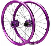 KUNYOS Ensemble De Roues pour Vélos Pliants 20 Pouces Roue Avant À Dégagement Rapide 100×9 Mm Roue Arrière 135×10 Mm Jantes en Aluminium Roulements Scellés, pour HG 8-12 Vitesses,Violet