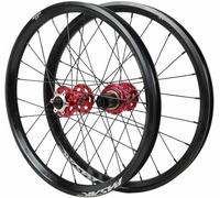 KUNYOS Ensemble De Roues pour Vélos Pliants 20 Pouces Roue Avant À Dégagement Rapide 100×9 Mm Roue Arrière 135×10 Mm Jantes en Aluminium Roulements Scellés, pour HG 8-12 Vitesses,Rouge
