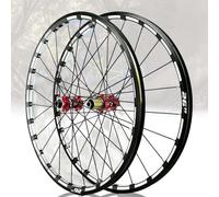 KUNYOS Essieu De Vélo 26'' 27.5'' 29'' Vélo De Montagne Avant-Arrière Double Couche De Frein À Disque 24 Trous Moyeu Straight-Pull pour 7-12 Vitesses,Rouge,26inch