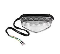KUNYOS Feu arrière moto Feu Stop Arrière De Moto 12 V CC 3 Lignes Triangle Signalisation Indicateur Plaque D'immatriculation(White shell)