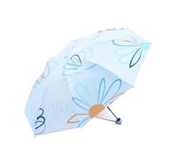 KUNYOS Flower Compact Umbrella, Women's Sunlight Protection UV Protection Umbrella, Girls In Sunny And Rainy Days, Folding Parasol, Folding Pocket Umbrellas(Blue)
