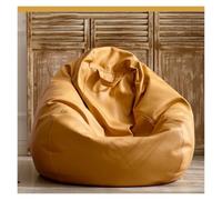 KUNYOS Grande Housse de Pouf en Faux Cuir de 4 Pieds, sans Remplissage, Pouf d'extérieur, Chaise Longue(Yellow,D2.3ft-Cover-Kids)