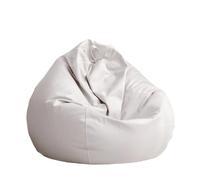 KUNYOS Grande Housse de Pouf en Faux Cuir de 4 Pieds, sans Remplissage, Pouf d'extérieur, Chaise Longue, Pouf Moviesac(White,D4.5ft-Cover-Giant)