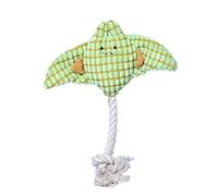 KUNYOS Jouet en Peluche for Chien, Raie Manta Douce, Divertissement interactif, Fonction sonore, résistance aux morsures, entraînement(Green)