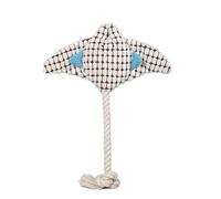 KUNYOS Jouet en Peluche for Chien, Raie Manta Douce, Divertissement interactif, Fonction sonore, résistance aux morsures, entraînement(White)