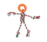 KUNYOS Jouet for Chien avec Nœud en Corde De Coton, Résistance Au Grincement des Dents Et À La Mastication, Cadeau d'halloween(Orange,Round)