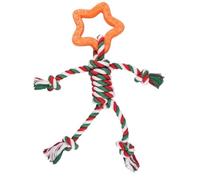 KUNYOS Jouet for Chien avec Nœud en Corde De Coton, Résistance Au Grincement des Dents Et À La Mastication, Cadeau d'halloween(Orange,Star)
