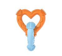KUNYOS Jouets à mâcher for Chien, Jouets de Dentition en Forme de cœur, durables et résistants aux morsures, Nettoyage des Dents des Chiots, Jouets de Brosse à Dents d'entretien(Orange,Two)
