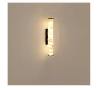 KUNYOS Lustre suspendu linéaire en marbre de luxe, éclairage LED, luminaire suspendu en albâtre blanc for salle à manger(Neutral light,BLACK_GOLD HARDWARE)