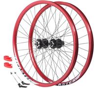 KUNYOS Moyeu de Roue de VTT 26 Pouces, Jantes pour Frein à Disque QR 100/135 mm, Ensemble de Roues 32H, Avant 2, arrière 4 roulements, moyeux HG pour Cassettes 8-12 Vitesses,Rouge