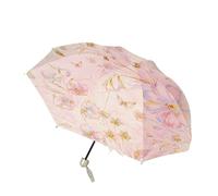 KUNYOS Oil Painting Compact Umbrella UV Resistant Rain Resistant Dual-purpose Sunshade Umbrella, Compact And Portable Sun Umbrellas(Pink,Manual)