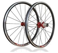 KUNYOS Paire De Roues 20'' 406/451 V Frein Vélos Jantes Avant 74/100Mm Arrière 130Mm Roues À Dégagement Rapide 20/24H Moyeux pour 7/8/9/10/11 Vitesses Cassette Roue Libre,451 Red,100/130mm